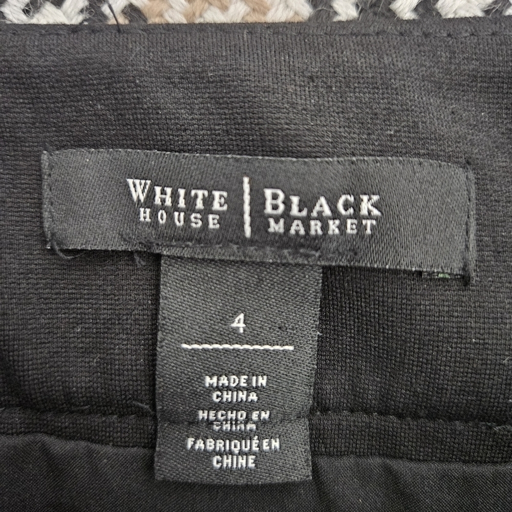 White House Black Market Straight Pencil Skirt Wool Plaid Tweed Lined Side Zip 4 - Picture 4 of 7